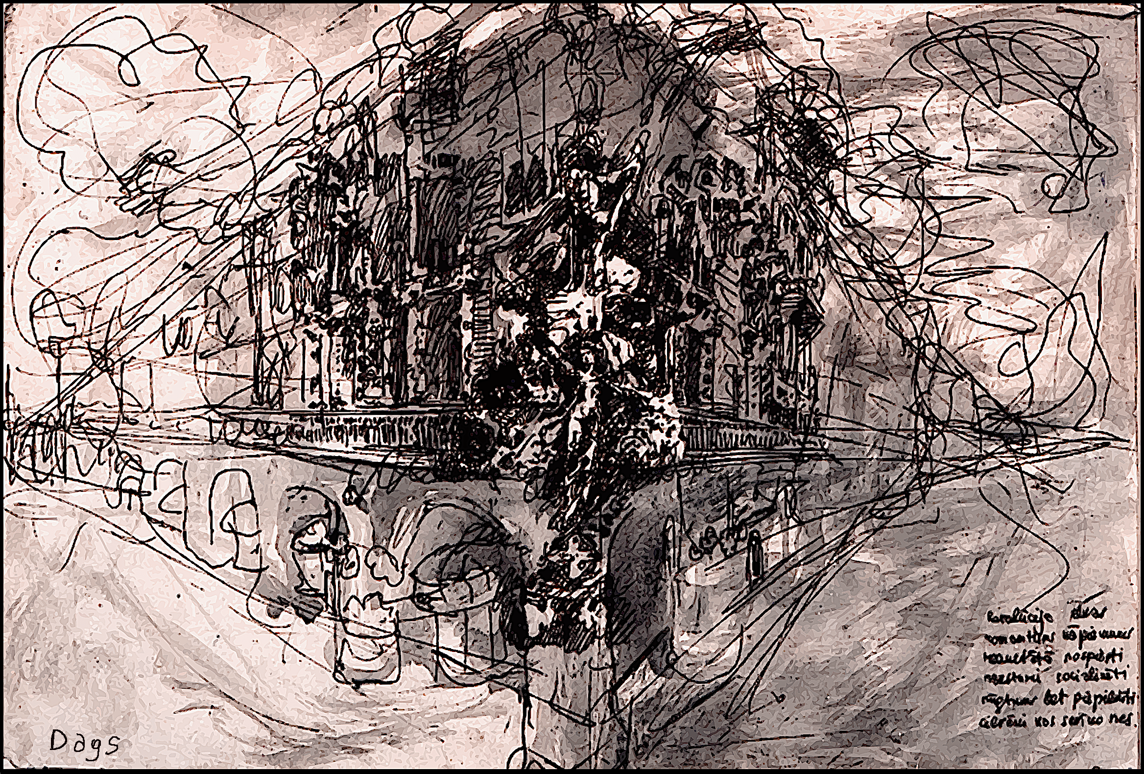 Spanish Fiery Baroque. TRAVEL drawings Ink/paper Dags Vidulejs ⓒ