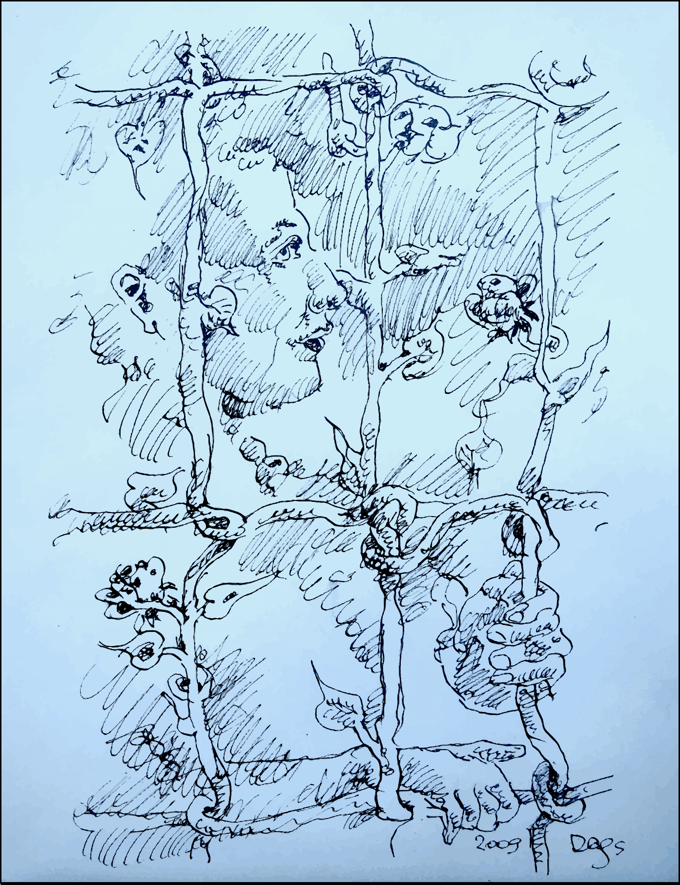 LOVE GRILLS. Fiorence. TRAVEL Ink drawings. 40x60cm Ink/paper 70Eu Dags Vidulejs ⓒ www.Dags.lv